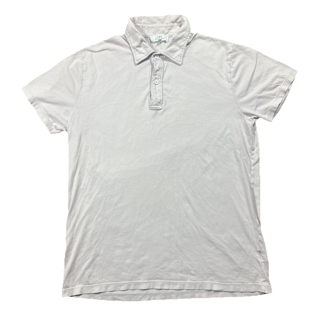Save Khaki United SKU Polo Shirt Mens Medium Gray Casual Office Travel USA SS